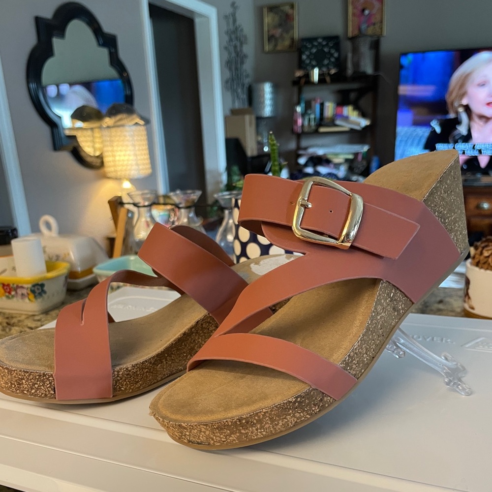 Size 7 Wedge Sandals with Cork Footbed